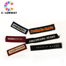 High quality fashion cotton damask polyester main label design logo printed Woven Labels for clothing